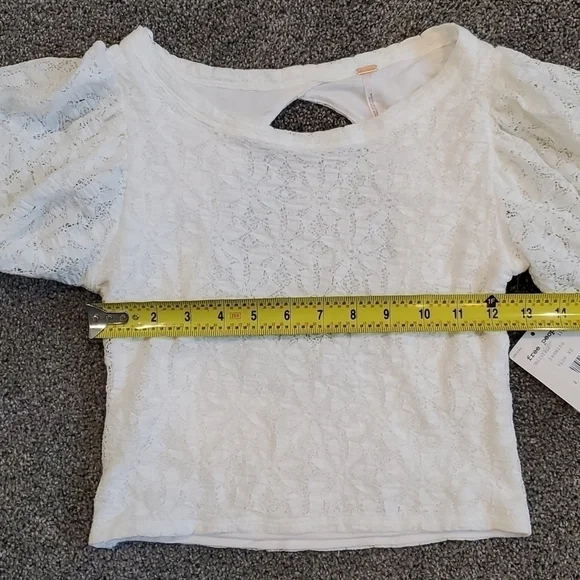 NWT Free People Y2K Round Neck Long Puff Sleeve Top blouse tee - Picture 6 of 12